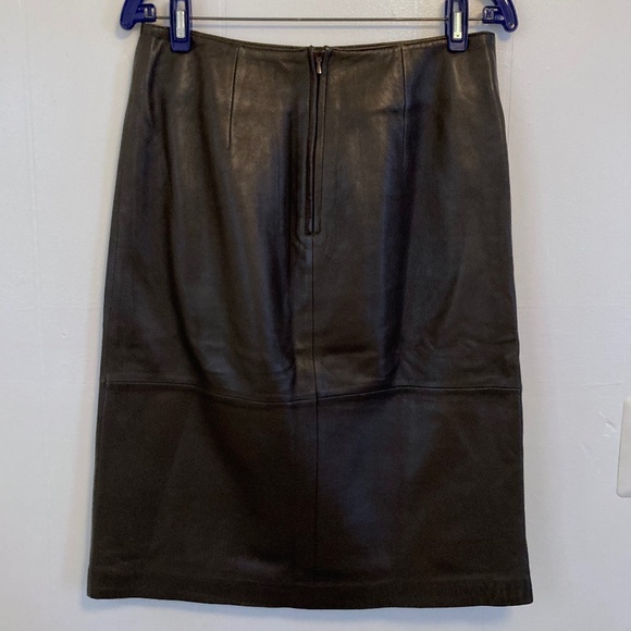 111 STATE Brown Leather Skirt - Picture 2 of 4